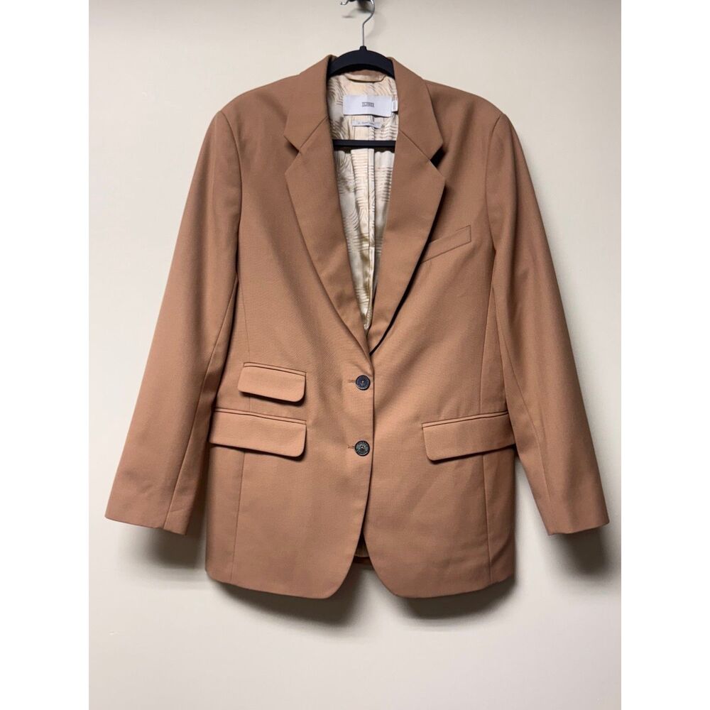 CLOSED Camel Color Wool Blend Two Button Blazer, Oversized Fit, Sz S
